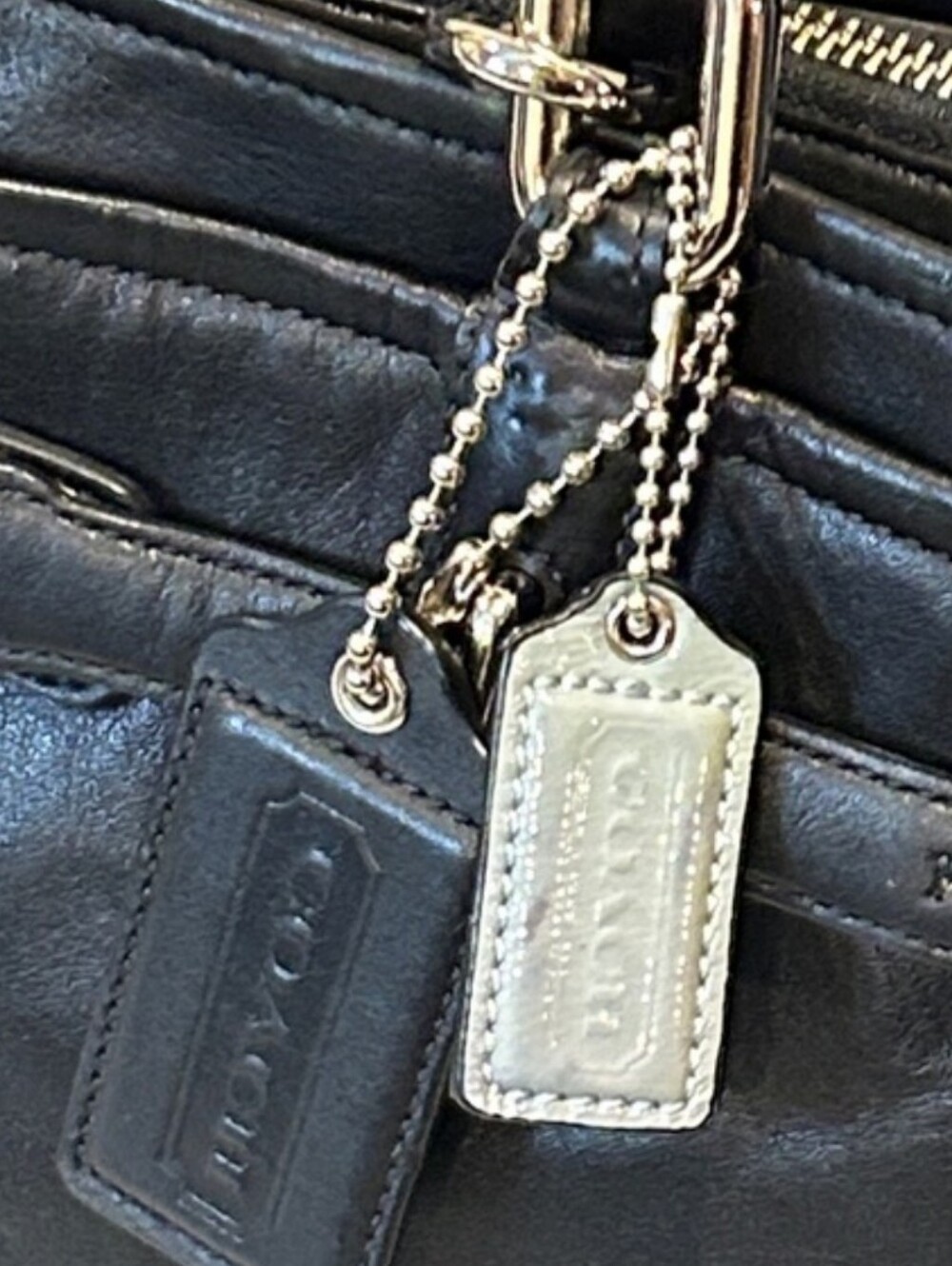 Coach Chelsea Jayden Black Leather Carryall Shoulder Bag EUC - Picture 2 of 11